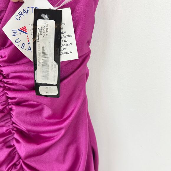 XSCAPE Rhinestone Strap Ruched Seam Sleeveless Gown Pink Formal Stretch US 2 NWT - Picture 12 of 16